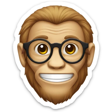 Capuchin money with Round glasses and face nerd sticker