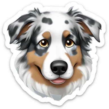 sleep deprived blue Merle Australian shepherd sticker