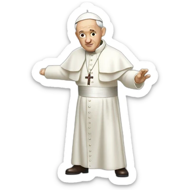 Pope Francis fight stance sticker
