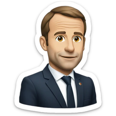Macron avec le bras droit levé sticker