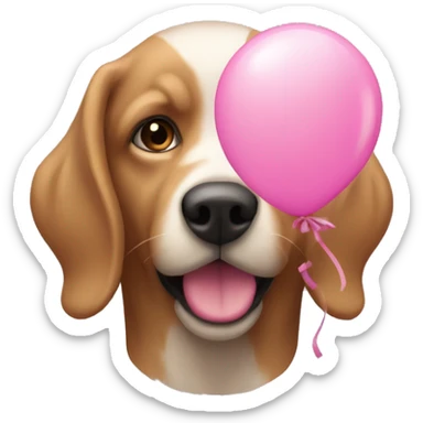 faut un ballon en chien rose  sticker