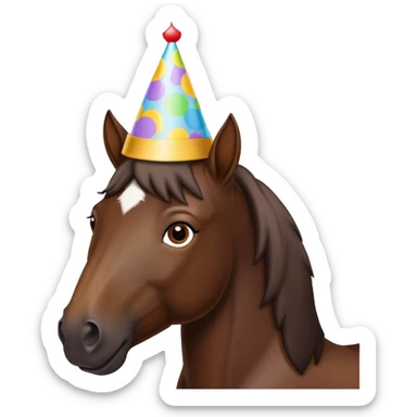 Dark brown horse birthday sticker