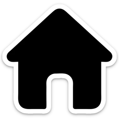 Create a minimalist icon of a house with a black silhouette on a pastel gradient background, rounded contours, modern and friendly style, matching the style of the reference image. sticker
