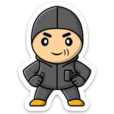 burglar character sticker
