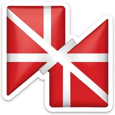 Danish flag with yellow cross instead of white sticker