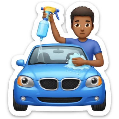 car washer black man  sticker