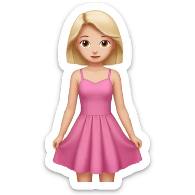GIRL IN pink on the beach sticker