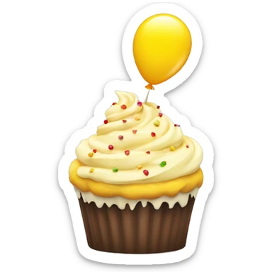 Birthday IOS basic round yellow emoji blowing out alone sticker