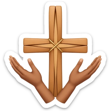 left hand on the bottom and right hand on top doing cross sticker