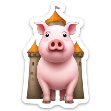 pig pig castle sticker