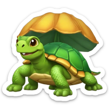 Ça sur une tortue qui est sur un dragon sticker