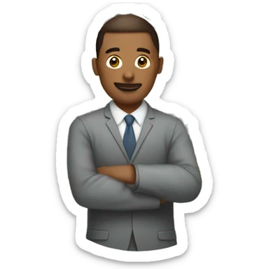 man-working-with-home-in-background sticker