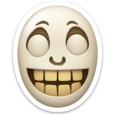 Smiling emoji with bone in its mouth sticker