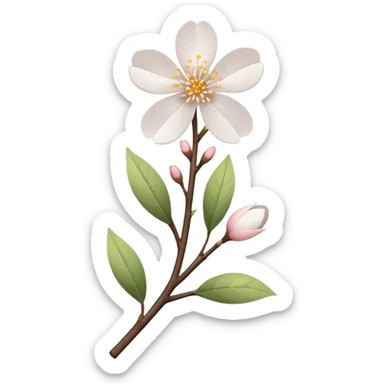 white sakura flower with a chevron pattern sticker