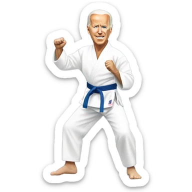 Joe Biden doing karate sticker