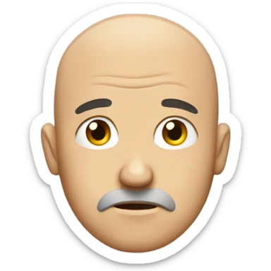 Concerned, bald man sticker