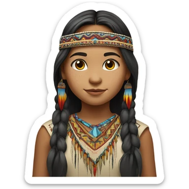 Native American girl sticker