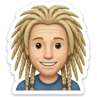 white man with dreadlocks sticker