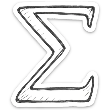 hand-drawn sketch style sigma symbol sticker