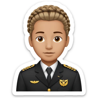 braided haired bellboy no hat sticker