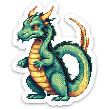 cute eastern dragon with whiskers sticker