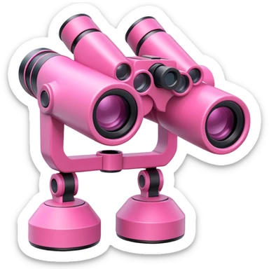 robotic 3d pink binoculars from an angle sticker