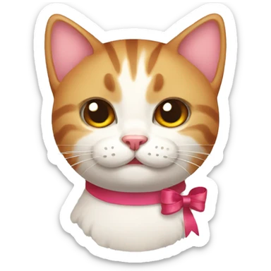 Ribbon on head cat sticker