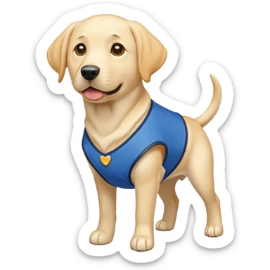 yellow lab dog blue vest sticker