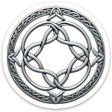 Silver Celtic circles sticker