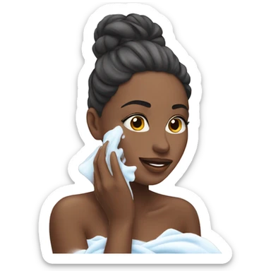 beautiful woman washing her face sticker