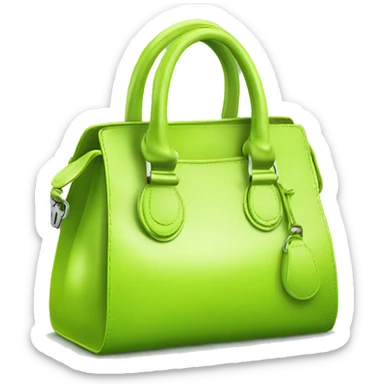 Realistic lime green designer satchel purse. sticker