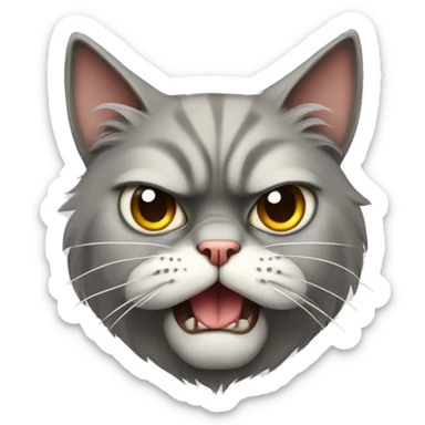 cat persian with angry face sticker