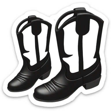 Cowboy boots black and white sticker