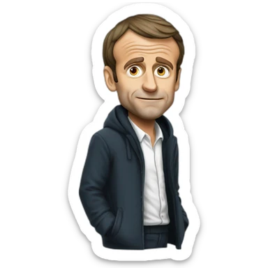 Emmanuel Macron homeless sticker