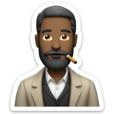 Man beard cigarette sticker