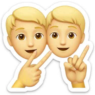 Classic emoji holding pointer and index fingers stuck together he just kissed into the air in solitude sticker