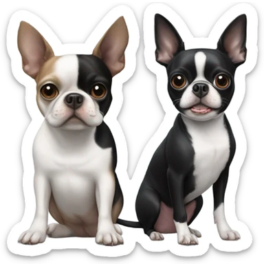 Boston terrier and chihuahua sticker