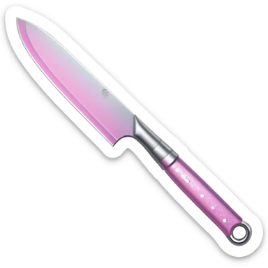 Pink ombré knife with glitter sticker