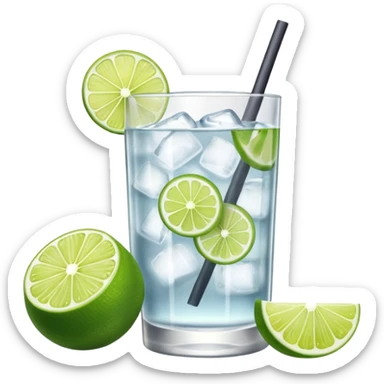 gin tonic emoji. with gin bottle next to it  sticker