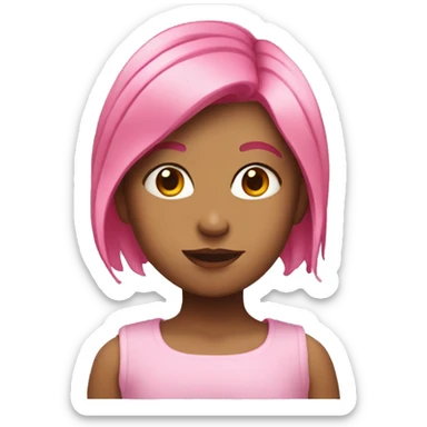 Girl with pink hair and dominant sticker