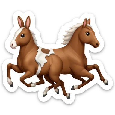 rabbit horse galloping  sticker