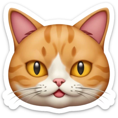 a cat that is out of its mi sticker