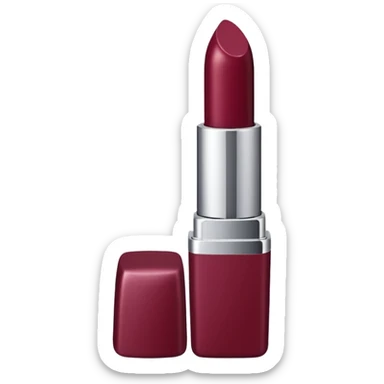 labial color bordo con packaging color cromo sticker