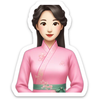 Go Yoon Jung wearing pink ao dai sticker