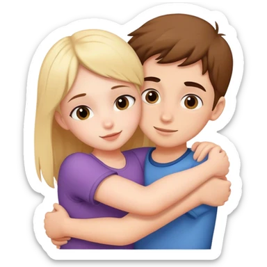 girl hugging boy sticker