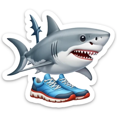 Tiburon con zapatos sticker