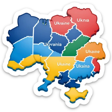ukraine map  sticker
