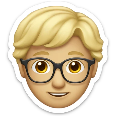 Blond hair scietific with glasses and lue eyes. sticker