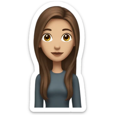 Tall girl with Brown long Hair and Brown eyes sticker