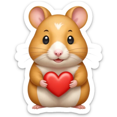 happy heart hamster sticker